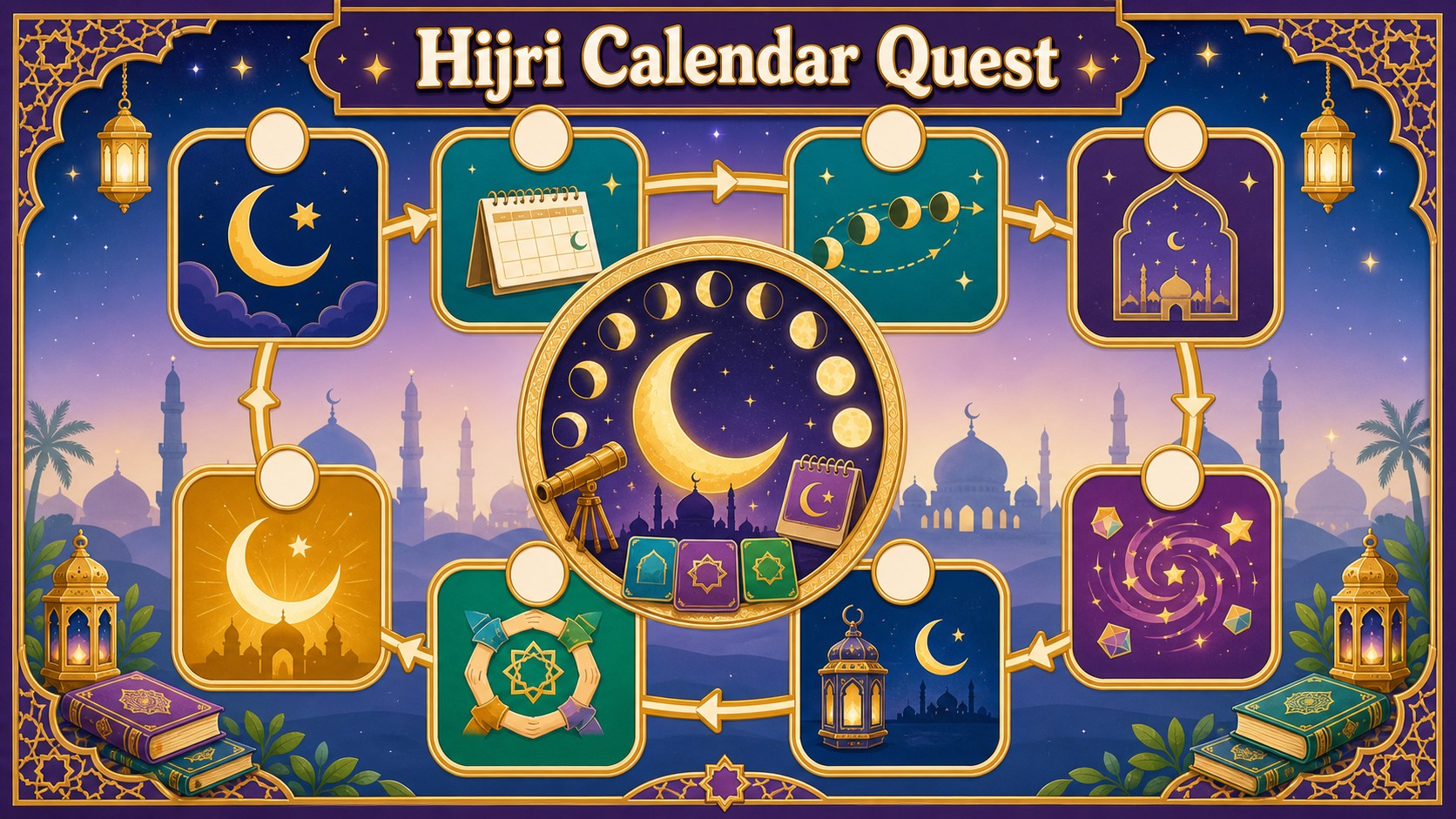 Hijri Calendar Quest board game preview